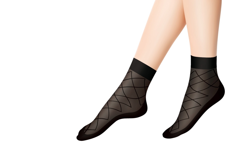 Patterned Ankle-High 20 Den Socks with Sole Support 