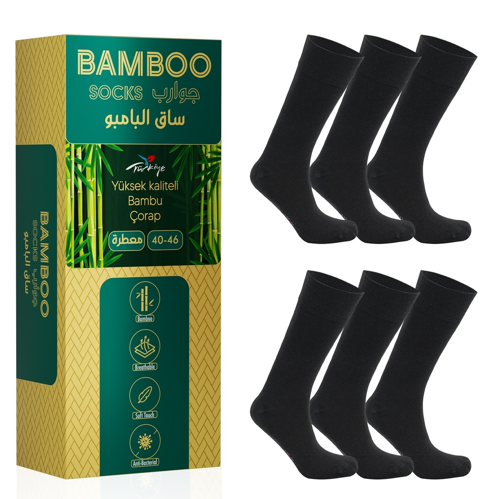 Men Bambo Mid-Crew Perfumed Socks - 6 Pairs